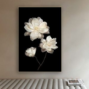 Fugui camellia decorative painting, small fragrant wind, bedroom studio, study room arrangement, French living room, dining room background hanging painting