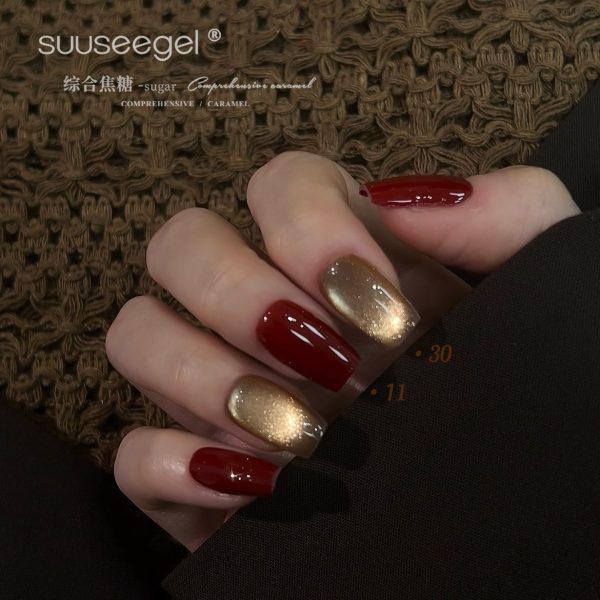 Special clearance 30 colors of mixed caramel fine glitter platinum cat's eye popular caramel brown nail polish for nail salons - Image 3