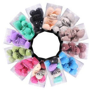 ALYAN Mini Beauty Egg Cylinder 10 pcs Soak water to get bigger Wet and Dry Makeup Sponge Puff Foundation BB