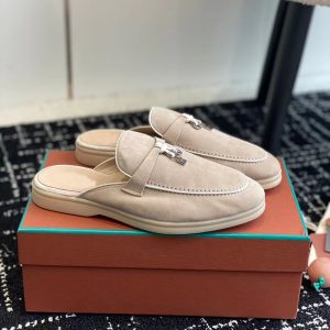 Edging slippers are worn outside plus-size slip-on mules and foreign trade original leather semi-slippers
