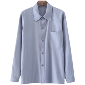 A piece of spring and summer middle-aged and elderly men's shirt long sleeve dad dress casual plus size shirt loose top thin