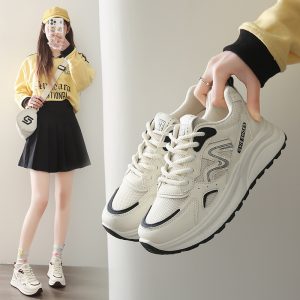 Lightweight daily women's shoes, daddy shoes, women's platform sports white shoes, 2025 spring and autumn new versatile casual board shoes