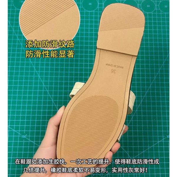 Sheepskin version_Sandals summer fashion beach flat ins trendy white slippers women wear a pair of shoes H casual. - Image 3
