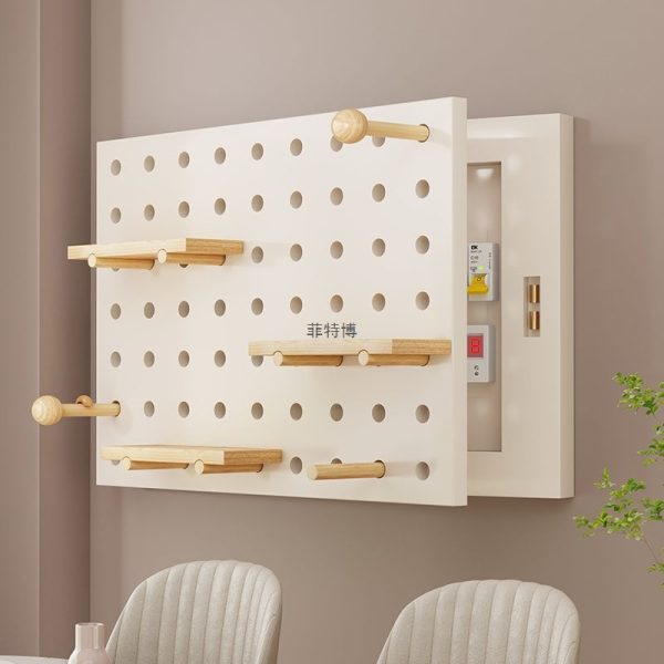 Cream hole hole board meter box decorative painting free punch restaurant shelf cover distribution box hanging picture 2024 new model - Image 2