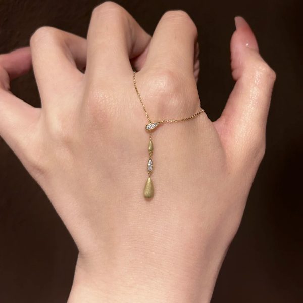 New minimalist water drop necklace women's collarbone chain temperament light luxury niche high-end simple and versatile Valentine's Day gift - Image 3