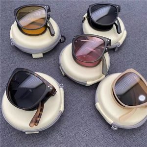 New sunglasses for girls sunscreen, new brown glasses, Internet celebrities, the same high-end sense i trendy fashion folding sunglasses