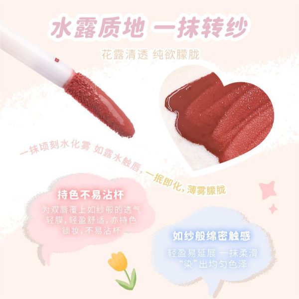NOVO Water Mist Lip Veil Lip Gloss, Matte Matte, Matte Matte, Waterproof, Non-Fade, Non-Sticky Cup, Gentle Daily, Plain Makeup, White Lipstick - Image 3