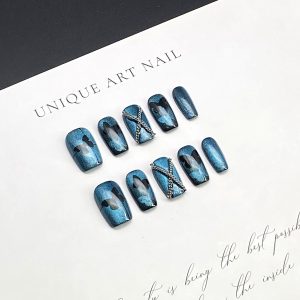 Pure handmade wearable nail national style chain high-end wearable nail stickers source factory wholesale light therapy nail fake nails