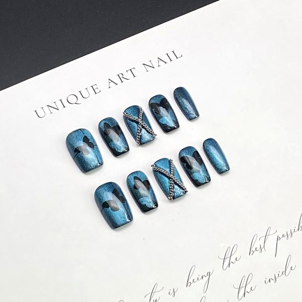 Pure handmade wearable nail national style chain high-end wearable nail stickers source factory wholesale light therapy nail fake nails - Image 3