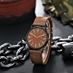 Men's watch nylon braided with casual sports watch ins wind versatile waterproof student sports quartz watch