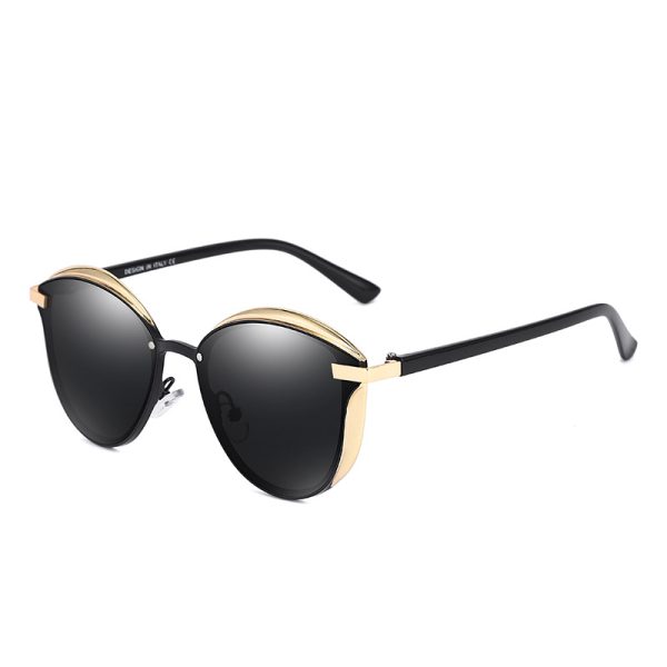 New cross-border polarized sunglassesEuropean and American fashion ladies retro round anti-ultraviolet dazzling high-end sunglasses - Image 5