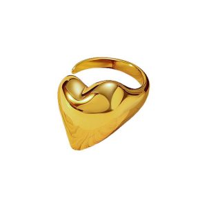 European and American fashion Internet celebrities hit glossy open butterfly rings, stainless steel, 18K gold-plated niche rings, jewelry, women