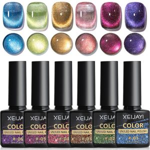 New Summer Popular Water Light Cat Eye Nail Polish Glue 6 Colors Colorful Absorbing Cat Eye Shiny Nail Polish Glue Wholesale