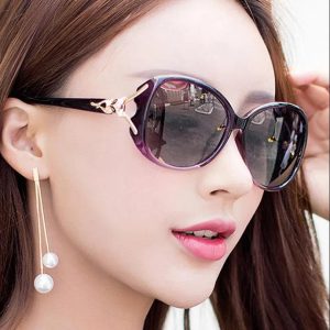 New sunglasses ladies fox head large frame hollow korean version slim sunglasses fashion trend gradient glasses outdoor