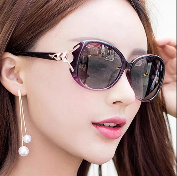 New sunglasses ladies fox head large frame hollow korean version slim sunglasses fashion trend gradient glasses outdoor
