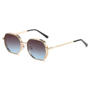 Personality New Retro Round Frame Metal Fashion Women's Sunglasses Trendy gradient lenses are versatile and simple sunglasses
