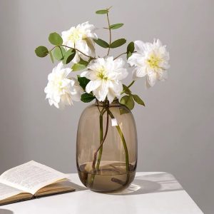 ins style light luxury simple glass vase high-end living room horse drunk wood hanging bell hydroponic decorative ornaments wholesale price