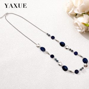 European and American explosive foreign trade geometric heart shape versatile long women's necklace cross-border jewelry