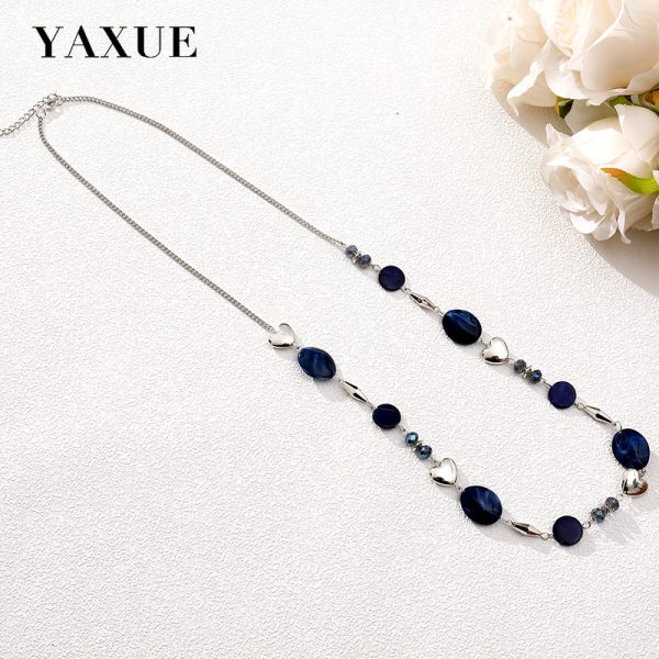 European and American explosive foreign trade geometric heart shape versatile long women's necklace cross-border jewelry - Image 3