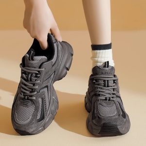 Sports Daddy Shoes Women's 2025 Spring/Summer New Versatile Student Korean Version Thick-Sole Heightened Lightweight Breathable Mesh Running
