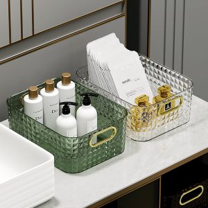 Cosmetics desktop storage box, large capacity high-end bathroom storage box, mask skin care product storage box