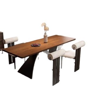 Solid wood dining table, French retro desk, rectangular log living room, home Nordic simple modern small dining table