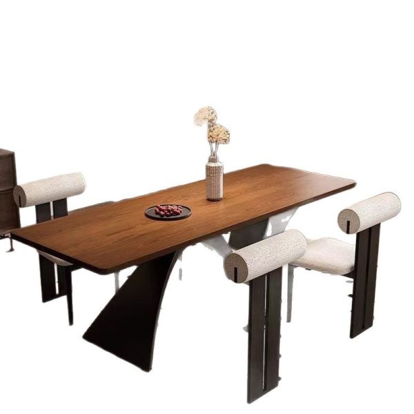 Solid wood dining table, French retro desk, rectangular log living room, home Nordic simple modern small dining table - Image 5