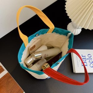 Spot miki changing bag Japanese cartoon zoo color-blocked canvas bag bucket bag handbag one drop shipping
