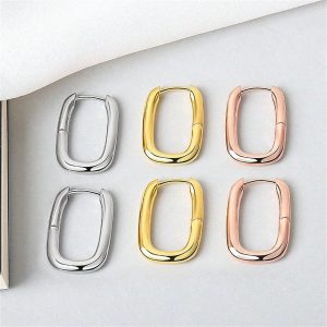 High-end earrings women's French U-shaped earrings simple and cool wind circle earrings earrings women's exquisite versatile earrings