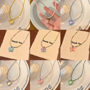 Beaded necklaces do not fade, women's summer luxury, versatile jewelry, niche love pearl clavicle chain accessories wholesale
