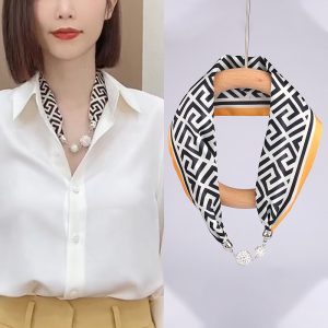 Necklace magnetic buckle silk scarf women's spring and autumn summer 2024 new fashion neck brace decoration neck scarf small scarf