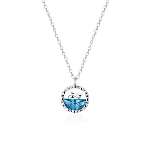 [Whale is born with you] Whale sterling silver necklace women's light luxury niche high-end fish tail clavicle chain to send girlfriends gifts