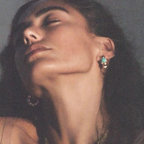 French niche fashion vintage Aurelie Bidermann bohemian natural amazonite earrings - Image 3