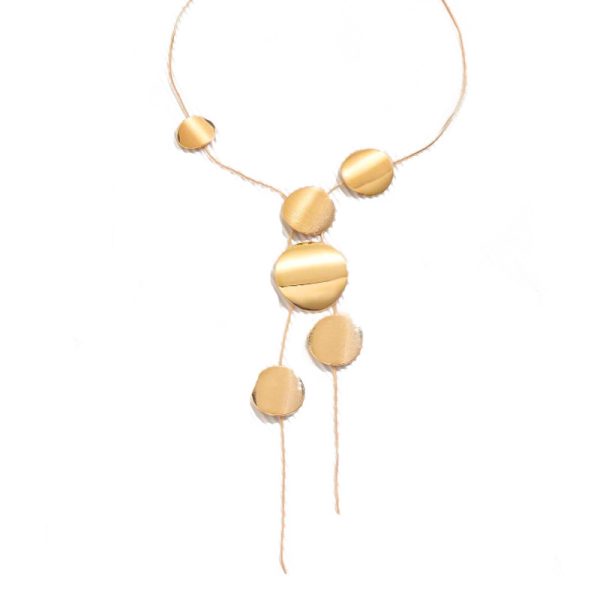 Qiaojin European and American cross-border versatile women's long necklace fashion temperament jewelry disc hollow geometric chain necklace - Image 6