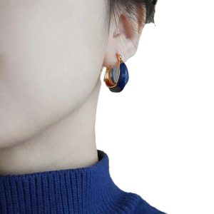 South Korea's new French vintage Klein blue earrings have a niche design and temperament, spring and summer earrings are new in 2022