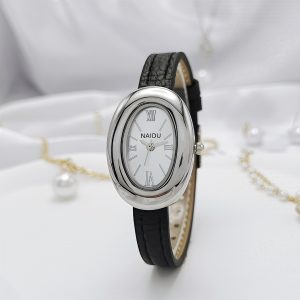 Fashion new women's watches women's French oval bathtub high-end retro niche temperament belt Guangzhou watch