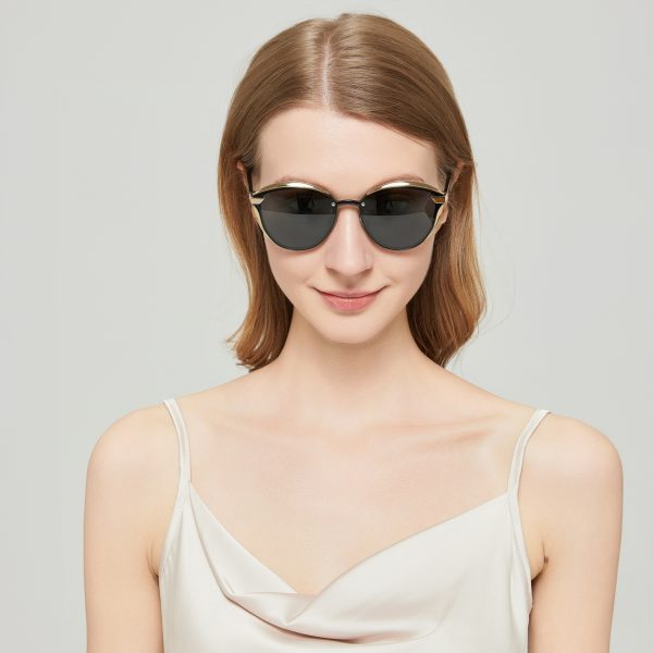 New cross-border polarized sunglassesEuropean and American fashion ladies retro round anti-ultraviolet dazzling high-end sunglasses