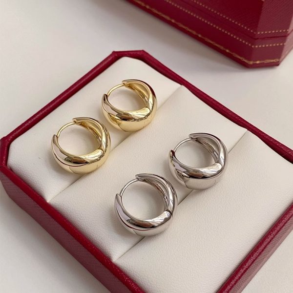Water drop earrings, women's niche design, light luxury, high-end temperament, simple French fashion circles, ins-style earrings - Image 2