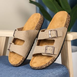 The new men's Birkenstock double-buckle open-toe slippers for summer are classic and versatile, comfortable, durable, non-slip and wearable for couples