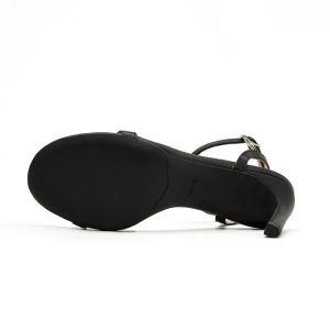 Summer round scalp sandals women's stiletto open toe with a fashionable high heel European and American versatile microfiber sexy women's shoes