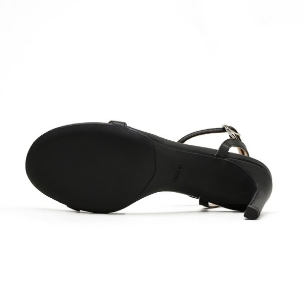 Summer round scalp sandals women's stiletto open toe with a fashionable high heel European and American versatile microfiber sexy women's shoes - Image 3