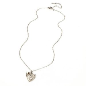 New summer small fresh sweet and versatile square diamond concave and convex love pendant necklace female cute girl jewelry wholesale