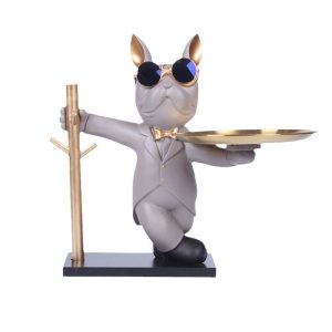 Nordic Light Luxury Bulldog Tray TV Cabinet Living Room Desktop Decoration Creative Decoration Entrance Storage Gift
