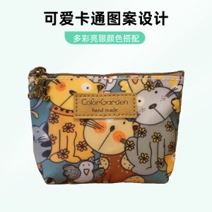 Cartoon waterproof oxford cloth mini coin purse card holder girls coin lipstick headphones car key storage pouch