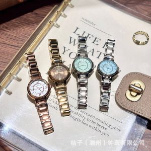 Auburn European subdial blue high-end quartz watch light luxury scale steel belt simple women's watch 1133