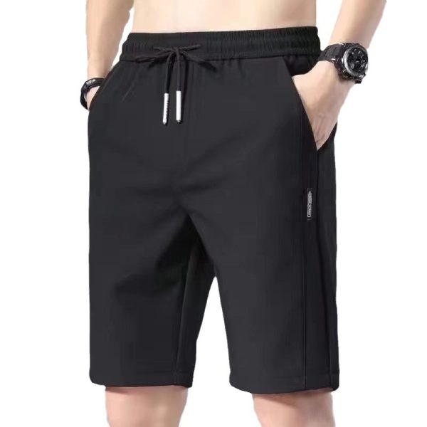 Summer thin cropped pants, men's casual and versatile shorts, ice silk loose trend medium pants, 5 breeches pants - Image 5