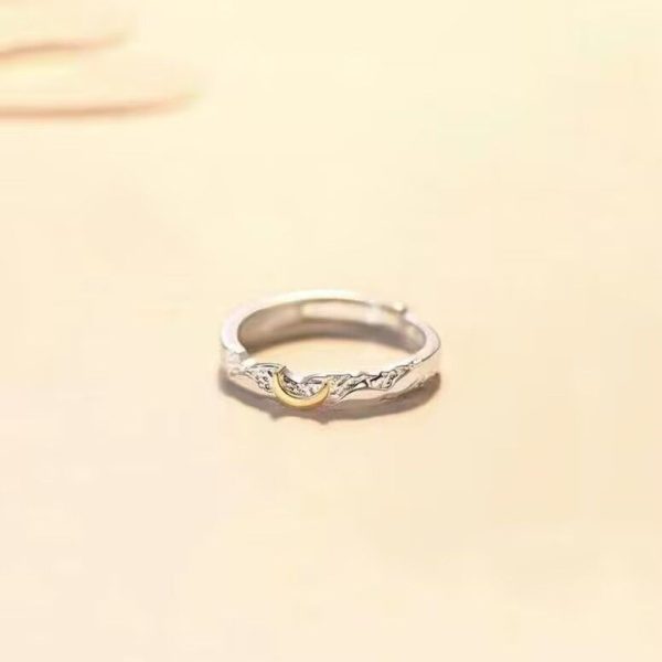 Couple's popular sun and moon tonghai ring light luxury niche ins high-end girlfriend ring trend gift - Image 2