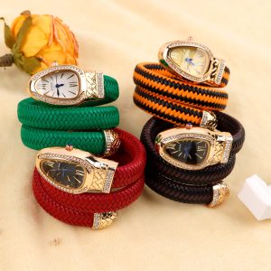 BIFANXI's new cross-border snake watch is fashionable, creative, and individual, and it is a diamond-set leather strap bracelet for women