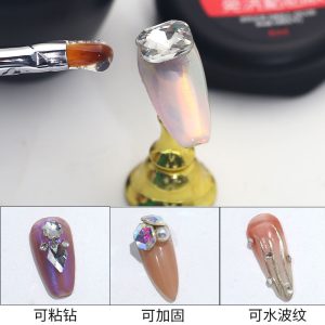 Nail salon special strong no-wash adhesive drill adhesive wholesale caulk styling sticker drill does not flow long-lasting firm nail glue