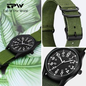 New spot men's fashion braided belt quartz watch boys big numbers simple sports watch nylon watch